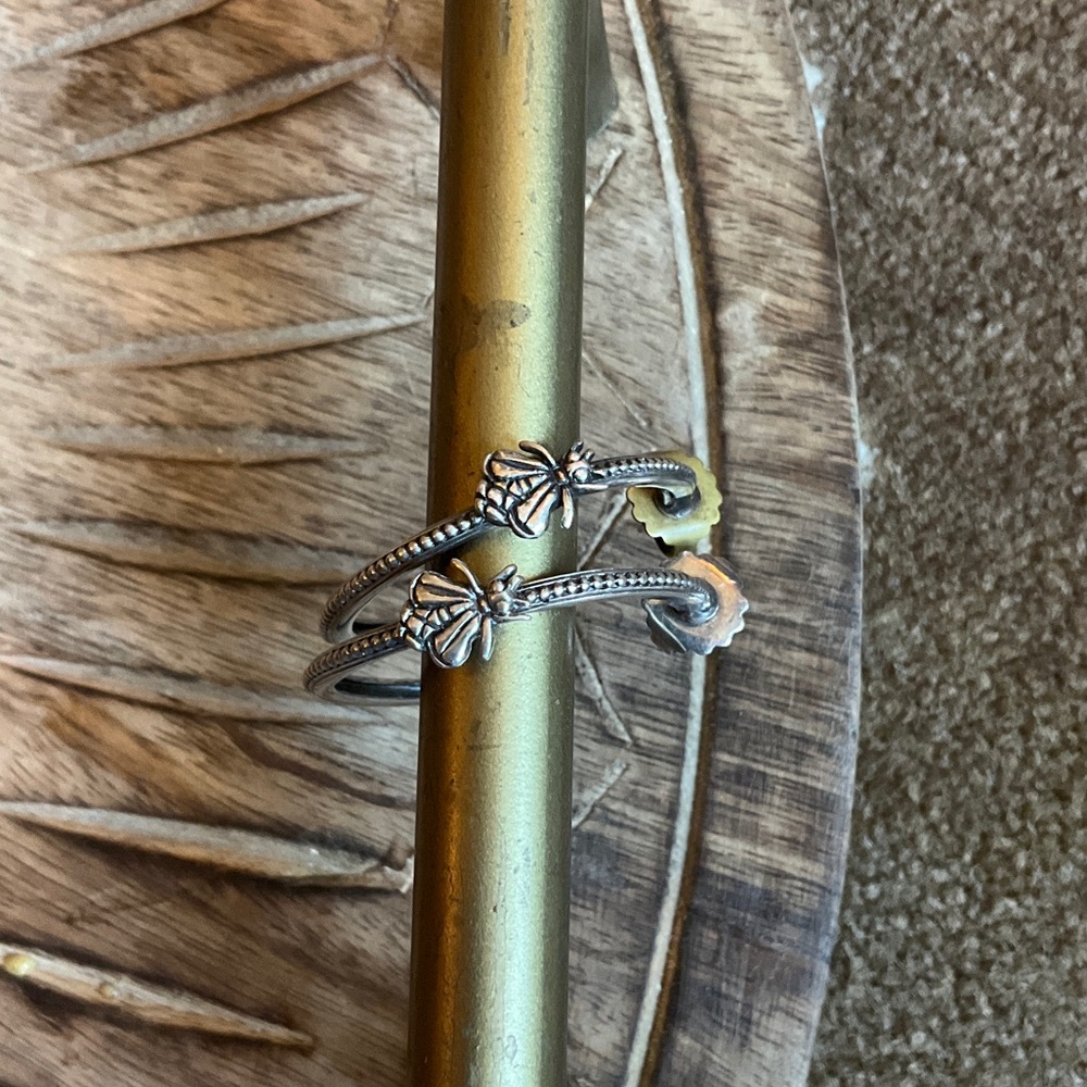 Silver Bee Hoop Earrings- Slane&Slane